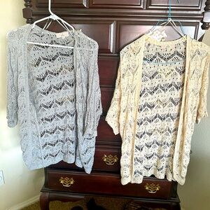 2 Pink Republic Sweaters. One is Cream and the other is Grey. . Size medium